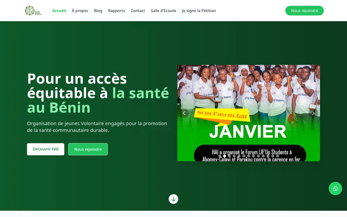 Aperçu : Health Access Initiative — site de l’ONG