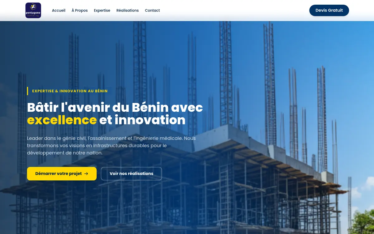 Aperçu : Pentagone Building — site d’une entreprise de BTP